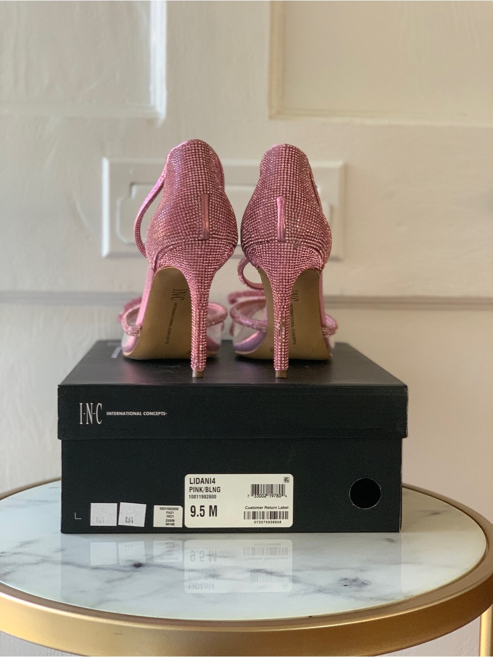 INC International Concepts Lidani Pointed-Toe Pink Bling Clear Vinyl Heels 9.5 - Picture 3 of 7